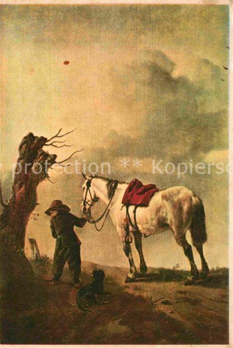 Kuenstlerkarte Wouwerman Het Witte Paard