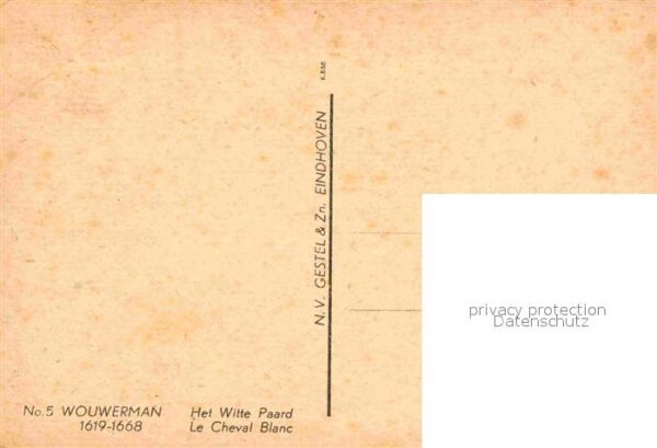 Kuenstlerkarte Wouwerman Het Witte Paard – Bild 2