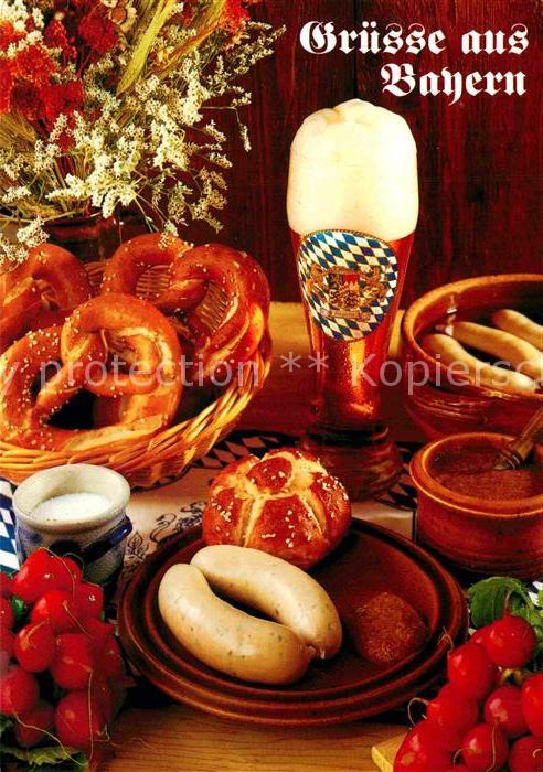 Bier Weisswurst Brotzeit Bayern Brezel Radie