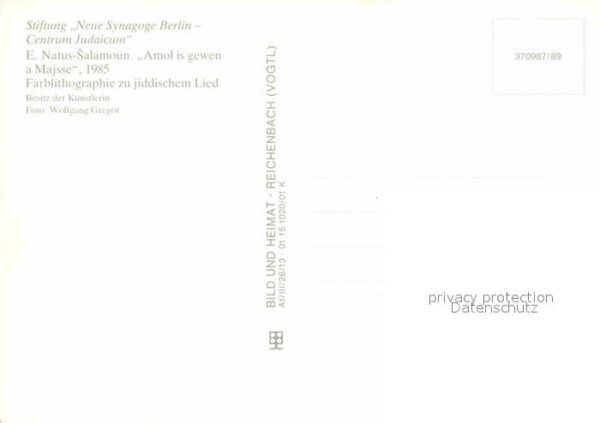 Kuenstlerkarte E. Natus-Salamoun Amol is gewen a Majss – Bild 2