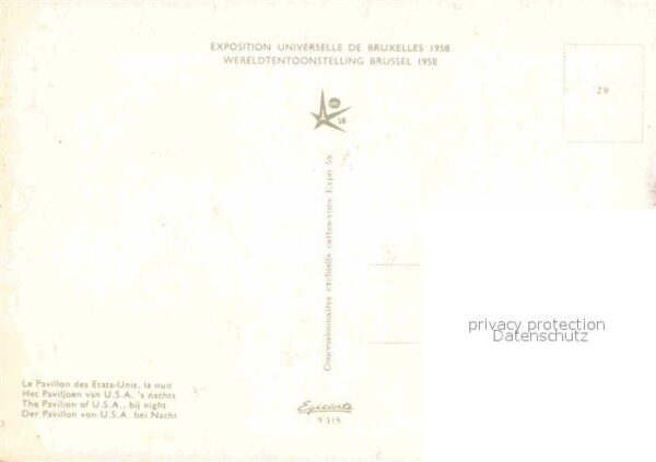 Exposition Universelle Bruxelles 1958 Pavillon Etats-Unis – Bild 2