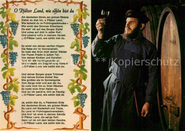 Liederkarte O Pfälzer Land wie schön bist du