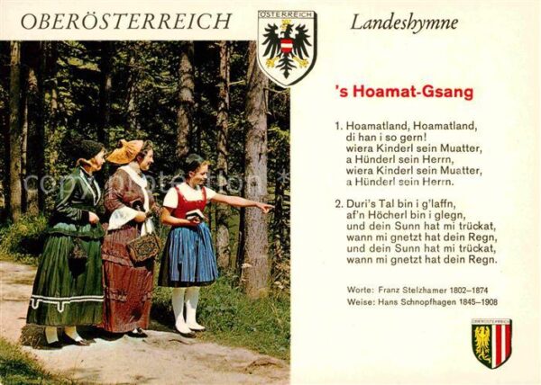 Liederkarte Oberösterreich Landeshymne 's Hoamat-Gs