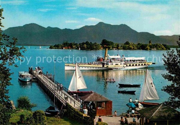 Dampfer Seitenrad Chiemsee Fraueninsel