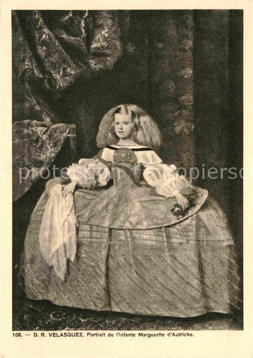 Kuenstlerkarte Alte Kuenstler D. R. Velasquez Infante Marguerite d_Au