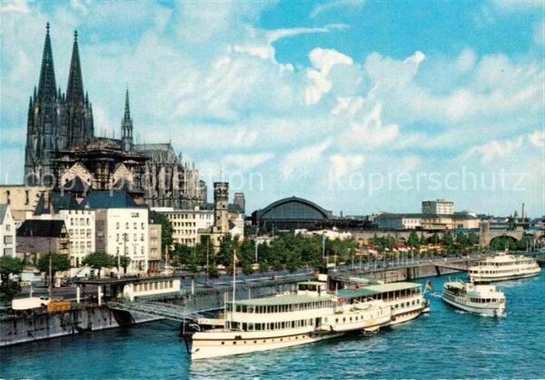 Dampfer Seitenrad Köln Dom Rhein