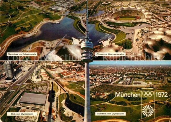Olympia München Olympiaturm Olympiastadion Schw