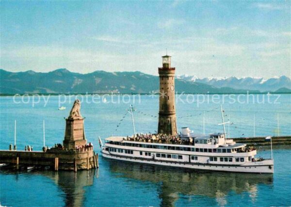 Motorschiffe Lindau Bodensee Hafeneinfahrt Scesaplan