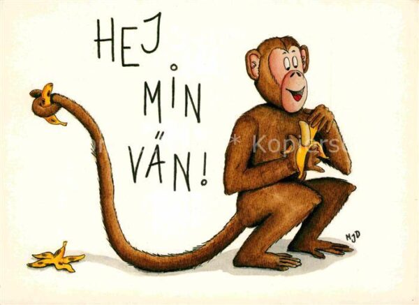Affen Banane Küsntlerkarte