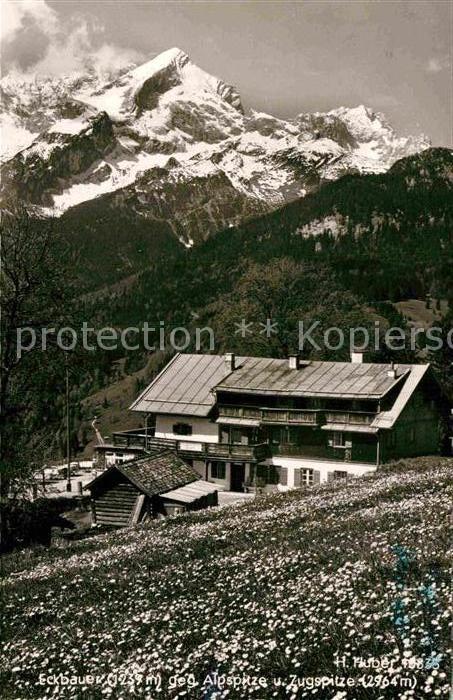 Grainau Eckbauer gegen Alpspitze Zugspitze Wett