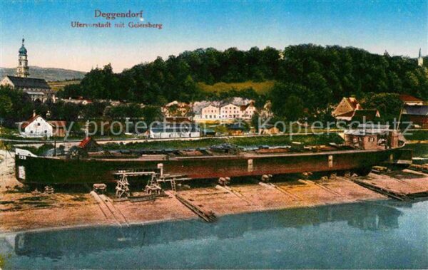Deggendorf Donau Ufervorstadt mit Geiersberg Altes Schif