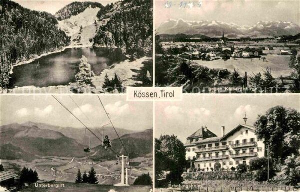 Koessen Tirol Bergsee Taubensee Blick gegen Kaisergeb
