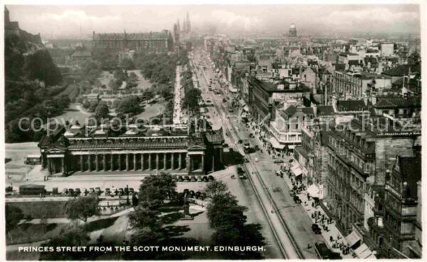 Edinburgh Scotland Princes Street from the Scott Monument
