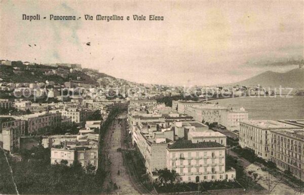 Napoli Neapel Panorama Via Mergellina e Viale Elena