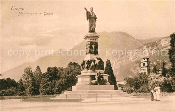 Trento Monumento a Dante Denkmal Statue