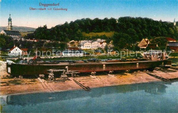 Deggendorf Donau Ufervorstadt mit Geiersberg Altes Schif