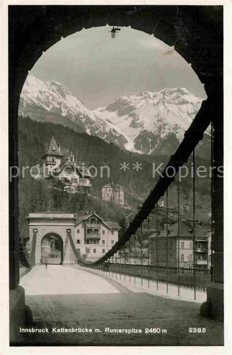 Innsbruck Kettenbrücke mit Rumerspitze Karwendelg