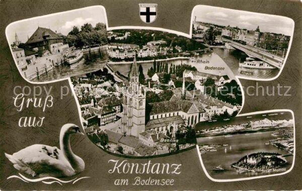 Konstanz Bodensee Hafen Basilika Insel Mainau Alpen Flieg