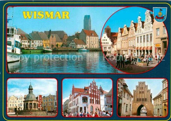 Wismar Mecklenburg Teilansichten Giebelhäuser Torbogen Mar