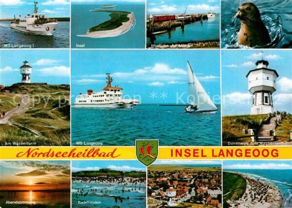 Langeoog Nordseebad MS Langeoog Insel Inselbahn Bootsanlege