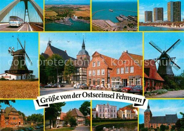 Fehmarn Fehmarnsundbrücke Windmühle Hafen Hotel