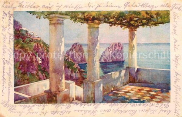 Capri Panorama Künstlerkarte