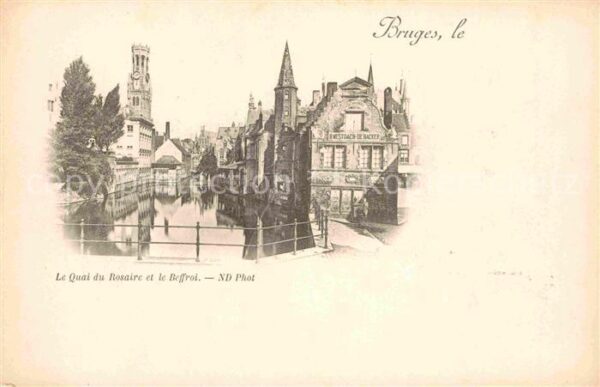 Bruges BRUGGE Belgie Quai du Rosaire Künstlerkarte