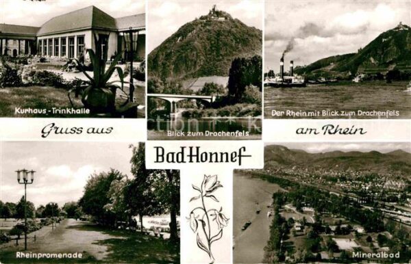 Honnef Bad Kurhaus Trinkhalle Drachenfels Rhein Rh