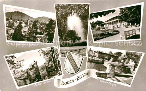Baden-Baden Merkur Kurgarten Kurhaus Batterl Felsen