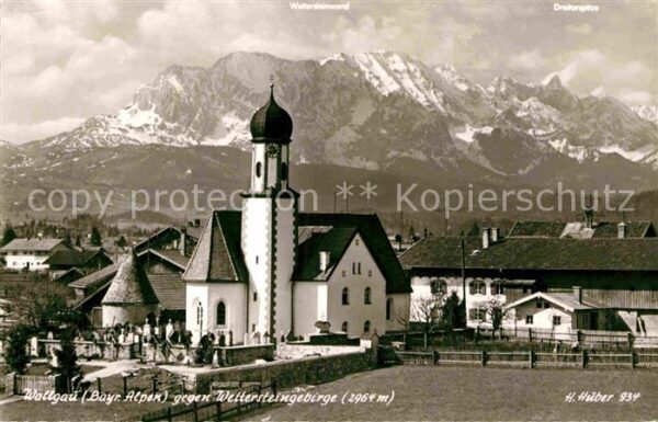 Wallgau Kirche Wettersteingebirge Huber Karte