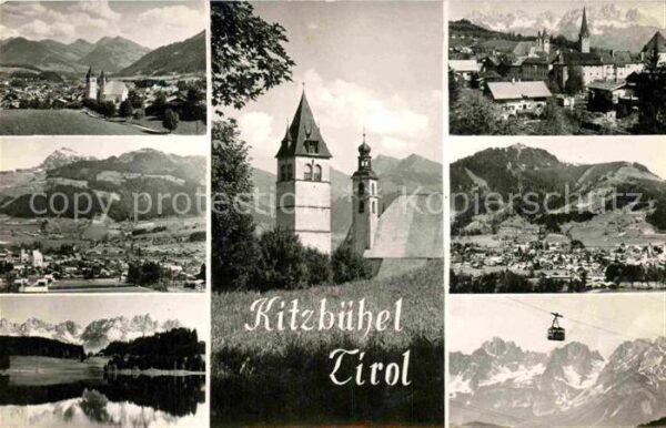 Kitzbuehel Tirol Panoramen Kirche Seilbahn