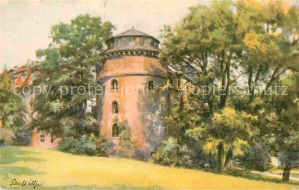Weimar Thueringen Künstlerkarte Aquarellen Peter Woltze