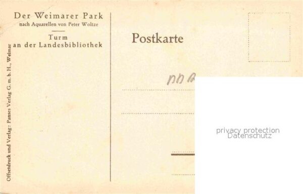 Weimar Thueringen Künstlerkarte Aquarellen Peter Woltze – Bild 2