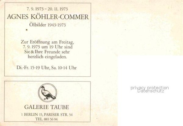 Berlin Belvedere Künstlerkarte Agnes Köhler Co – Bild 2