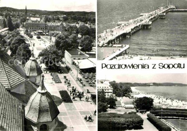 Zoppot Sopot Strand Seebrücke Monte Cassino Plaza