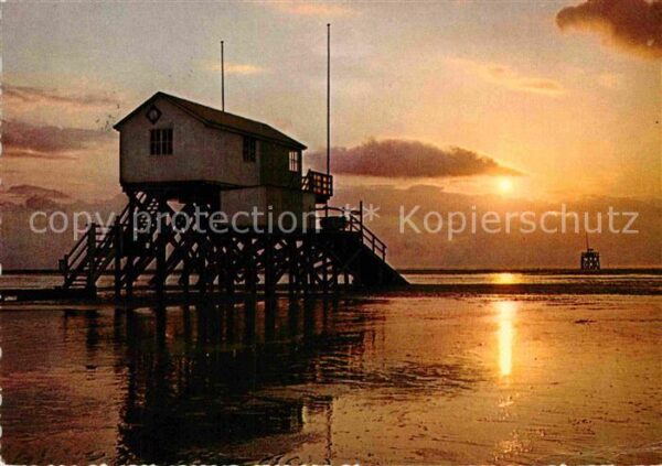 St Peter-Ording Strand bei Sonnenuntergang