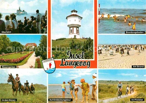 Langeoog Nordseebad Leuchtturm Strand Piroltal Pferde Rosen