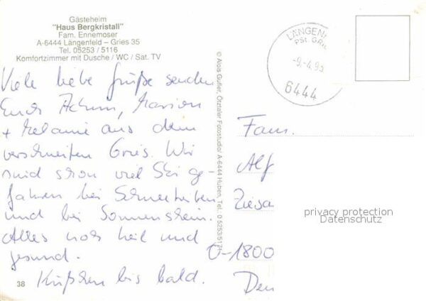 Laengenfeld Oetztal Haus Bergkristall Gästeheim – Bild 2