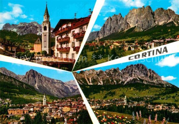 Cortina d Ampezzo Kirchenpartie Fliegeraufnahme