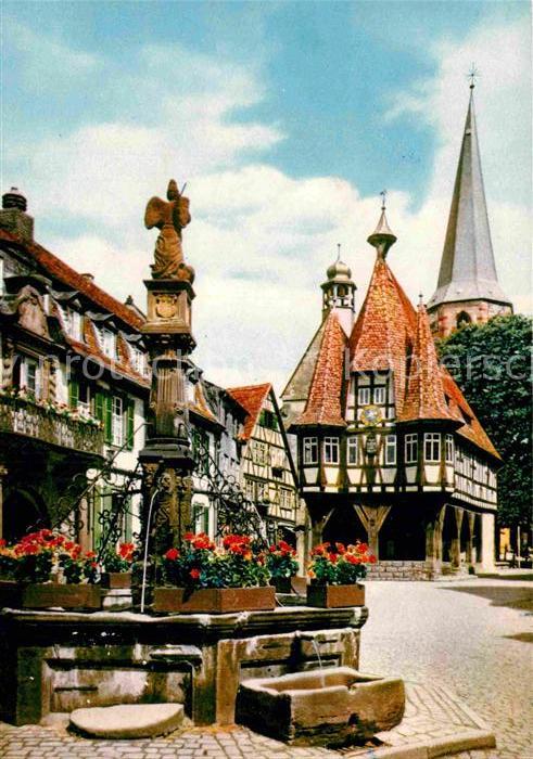 Michelstadt Rathaus Brunnen Fachwerk