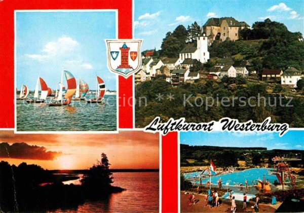 Westerburg Westerwald Feibad Burg Kirche Segelboote