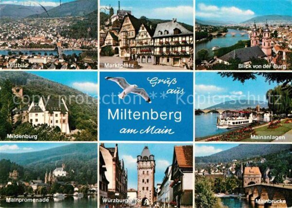 Miltenberg Main Fliegeraufnahme Marktplatz Blick von de