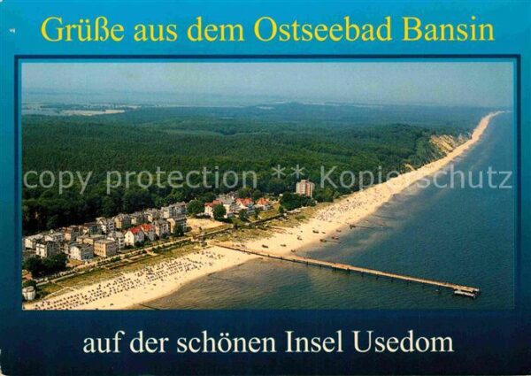 Bansin Ostseebad Fliegeraufnahme mit Strand und Seebrück