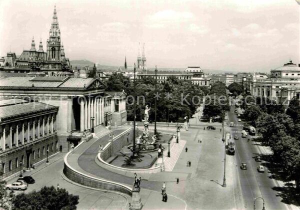 Wien Ringstrasse mit Parlament und Rathaus