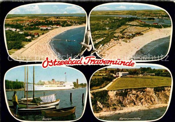 Travemuende Ostseebad Fliegeraufnahme mit Strand Hermannshöhe