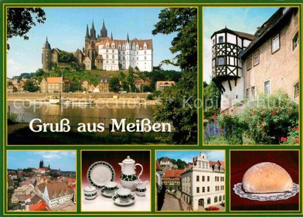 Meissen Elbe Sachsen Albrechtsburg und Dom Erker an der Frei