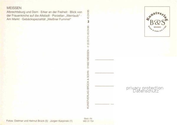 Meissen Elbe Sachsen Albrechtsburg und Dom Erker an der Frei – Bild 2