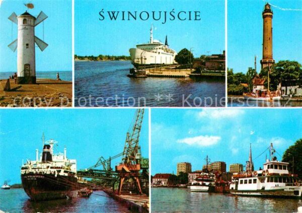 Swinoujscie Swinemuende Leuchtturm Hafen Windmühle