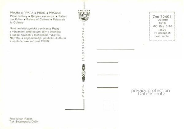 Praha Prahy Prague Kulturpalast – Bild 2