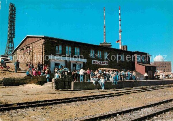 Brocken Harz Bahnstation mit Sendetürmen